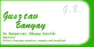gusztav banyay business card